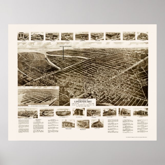 Lindenhurst, NY Panoramic Map - 1926 Poster (Front)