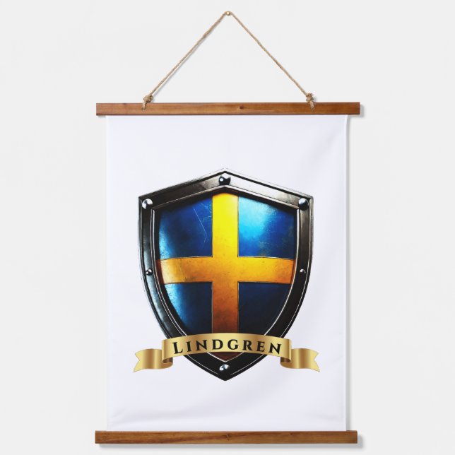 Lindgren Sweden Heritage Shield Hanging Tapestry (Front)