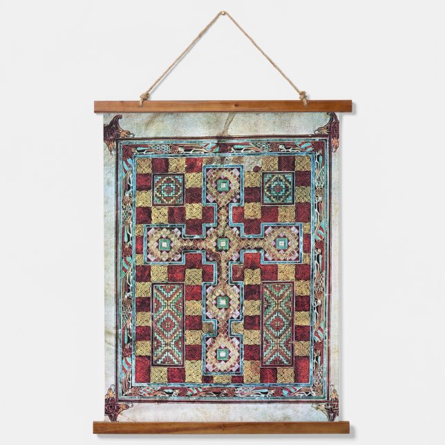 Lindisfarne Gospels Illustrated Manuscript Hanging Tapestry (Front)