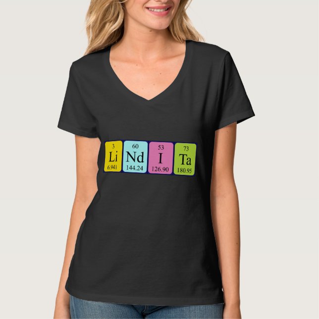 Lindita periodic table name shirt (Front)