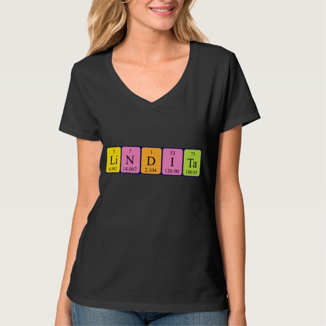Lindita periodic table name shirt (Front)
