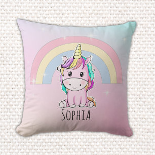 Lindo Unicornio Acuarela Multicolor Cushion