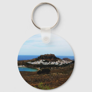 Lindos, Rhodes, Greece Key Ring