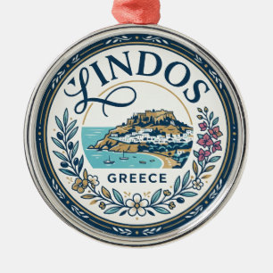 Lindos, Rhodes Greece Metal Tree Decoration