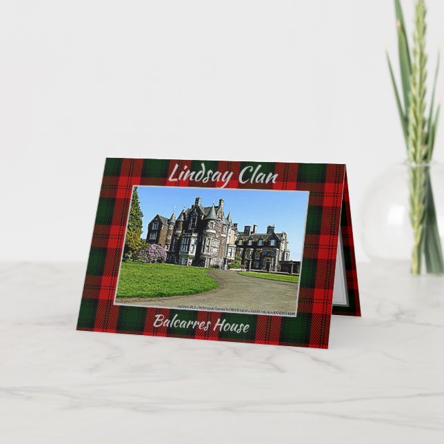 Lindsay Clan Balcarres House Folded Greeting Card (Front)