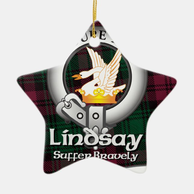 Lindsay Clan Ceramic Tree Decoration (Front)