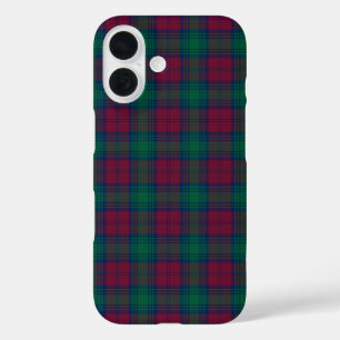 Lindsay Clan Maroon and Green Tartan iPhone 16 Case