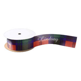 Lindsay clan Plaid Scottish tartan Satin Ribbon