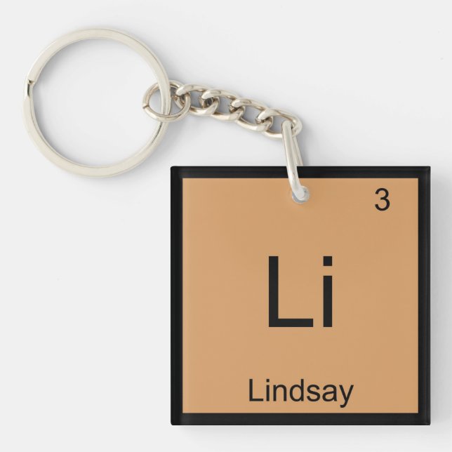 Lindsay  Name Chemistry Element Periodic Table Key Ring (Front)
