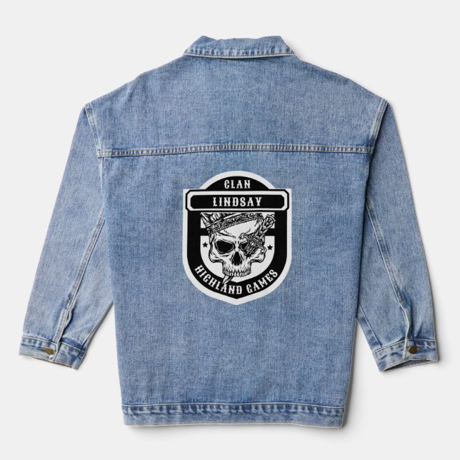 Lindsay Scottish Clan Games  Denim Jacket (Back)