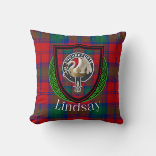Lindsay Scottish Clan Tartan & Crest Cushion