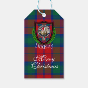 Lindsay Scottish Clan Tartan & Crest Gift Tags