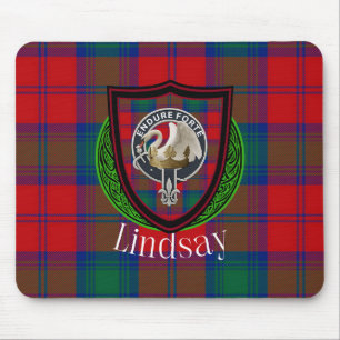 Lindsay Scottish Clan Tartan & Crest Mouse Mat