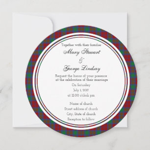 Lindsay Scottish Wedding Round Invitation