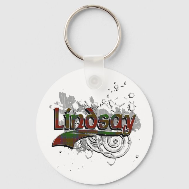 Lindsay Tartan Grunge Key Ring (Front)