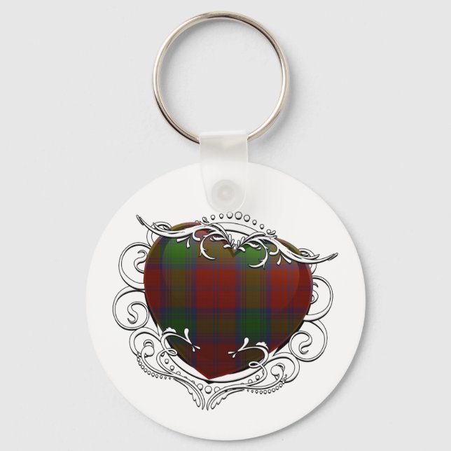 Lindsay Tartan Heart Key Ring (Front)
