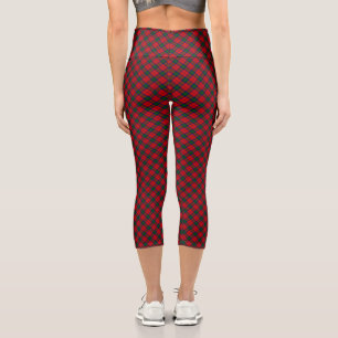 Lindsay tartan red green plaid capri leggings