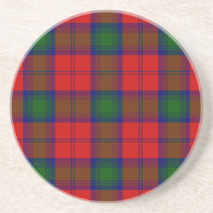 Lindsay tartan red green plaid coaster