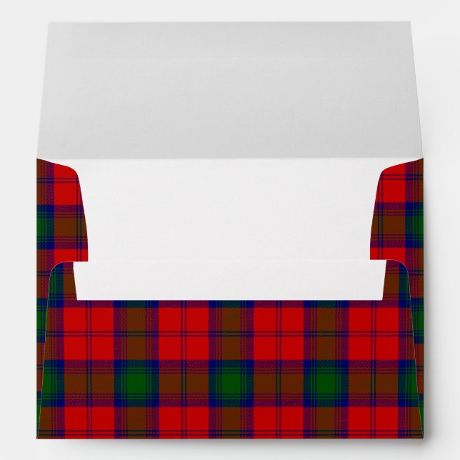 Lindsay tartan red green plaid envelope (Back (Bottom))