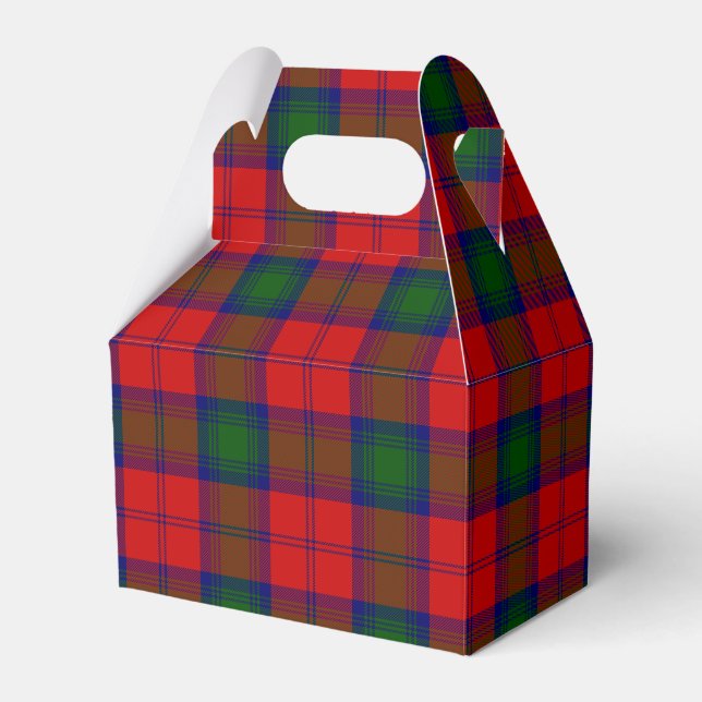 Lindsay tartan red green plaid favour box (Front Side)