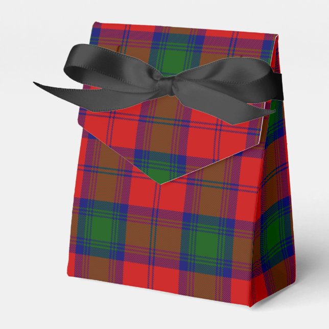 Lindsay tartan red green plaid favour box (Front Side)