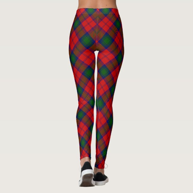 Lindsay tartan red green plaid leggings (Back)