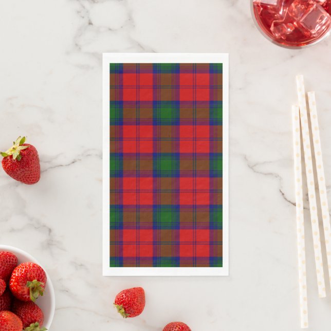 Lindsay tartan red green plaid napkin (Insitu)