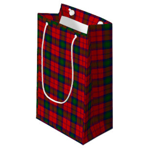 Lindsay tartan red green plaid small gift bag