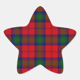 Lindsay tartan red green plaid star sticker