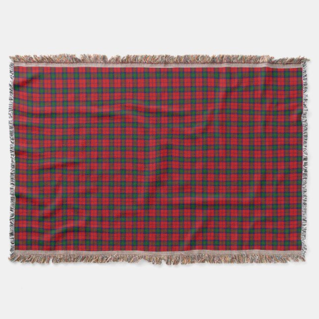Lindsay tartan red green plaid throw blanket (Front)