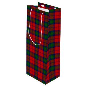 Lindsay tartan red green plaid wine gift bag