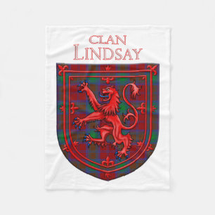 Lindsay Tartan Scottish Plaid Lion Rampant Fleece Blanket