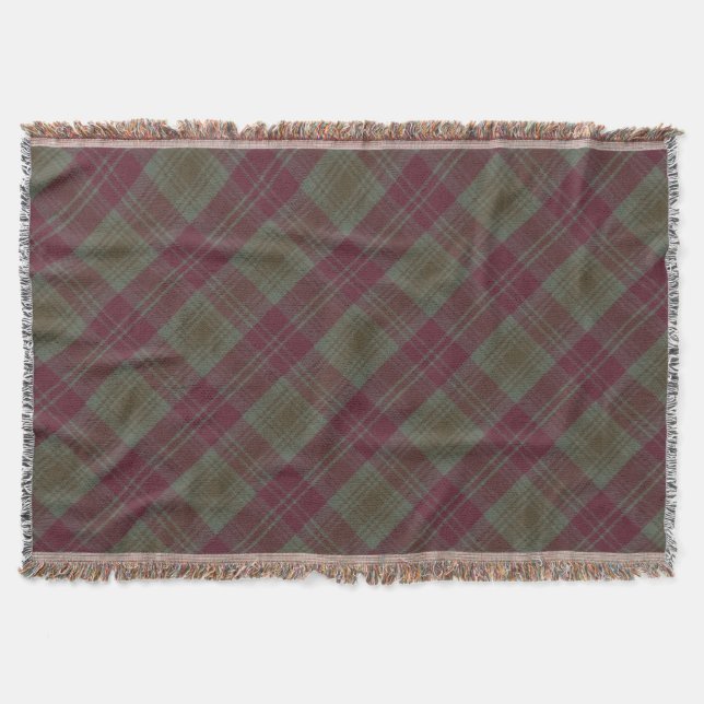 Lindsay W Original Scottish Tartan Throw Blanket (Front)