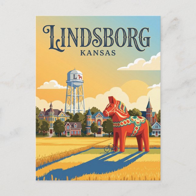 Lindsborg Kansas Postcard (Front)