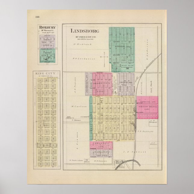 Lindsborg, King City, Roxbury, Kansas Poster (Front)