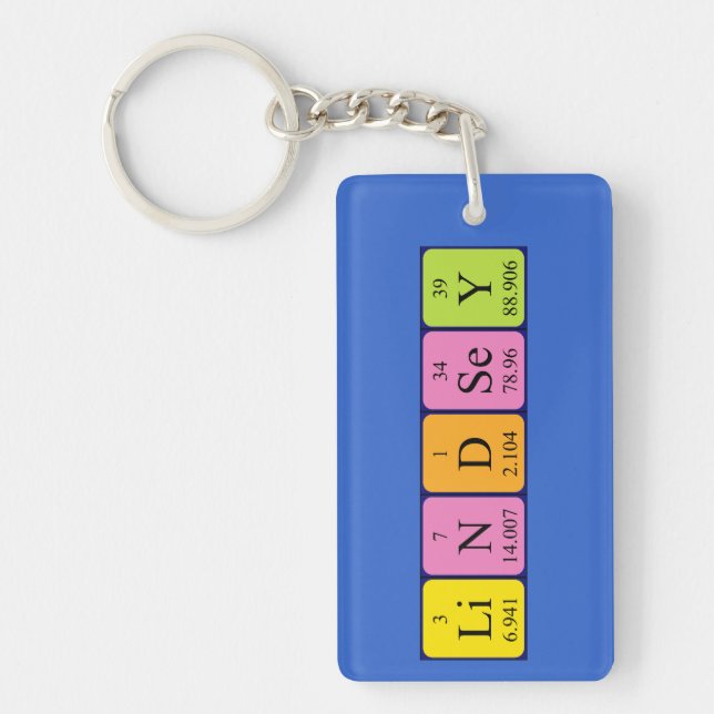 Lindsey periodic table name keyring (Front)