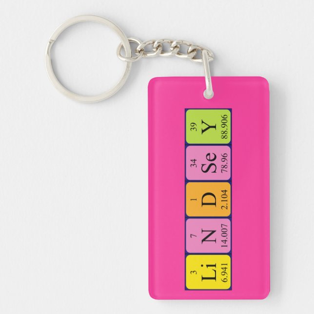 Lindsey periodic table name keyring (Front)