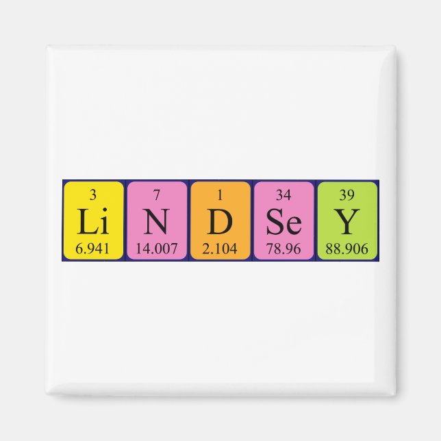 Lindsey periodic table name magnet (Front)