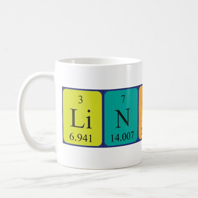 Lindsey periodic table name mug (Left)