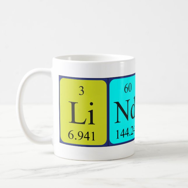 Lindsey periodic table name mug (Left)