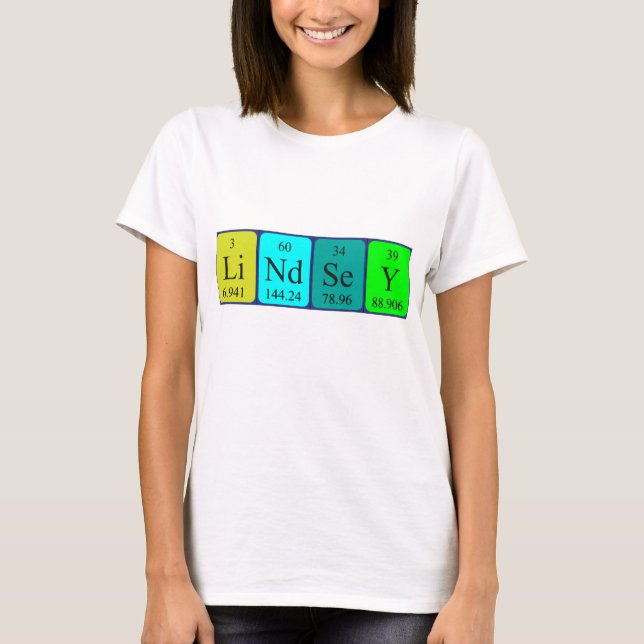 Lindsey periodic table name shirt (Front)