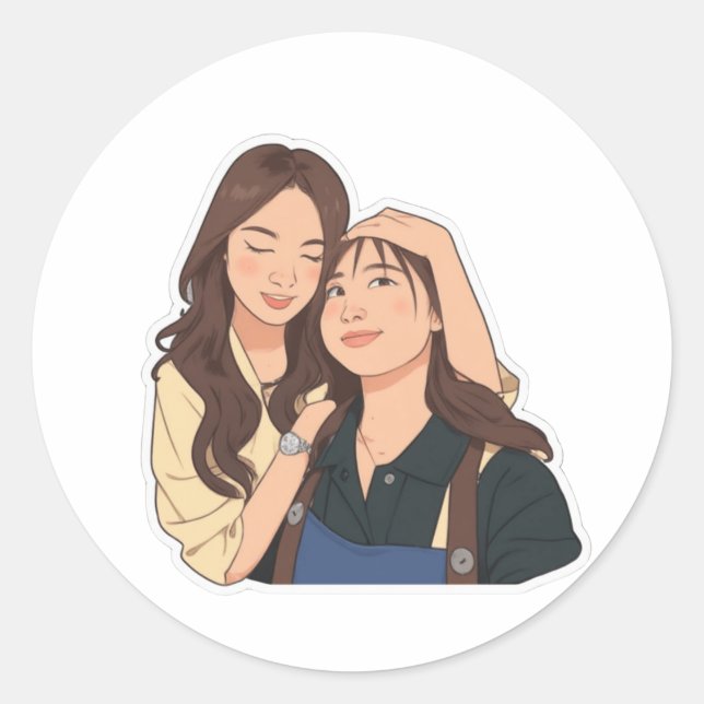 LinDy (GL pair) Classic Round Sticker (Front)