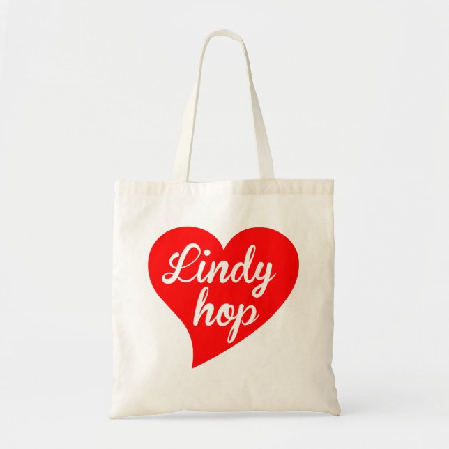Lindy Hop Big Red Heart Tote Bag (Front)