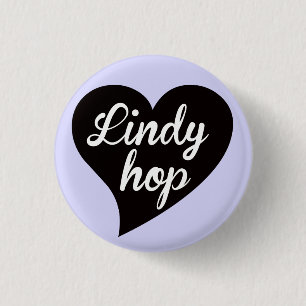Lindy Hop Black Heart Lavender 3 Cm Round Badge