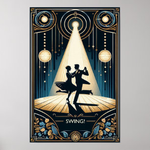 Lindy Hop Dance Hall Vintage Poster