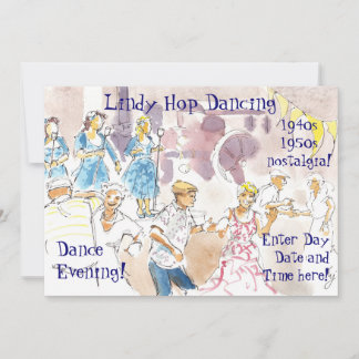 Lindy Hop Swing Dancing Invitation