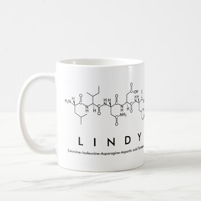 Lindy peptide name mug (Left)
