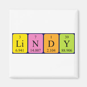Lindy periodic table name magnet