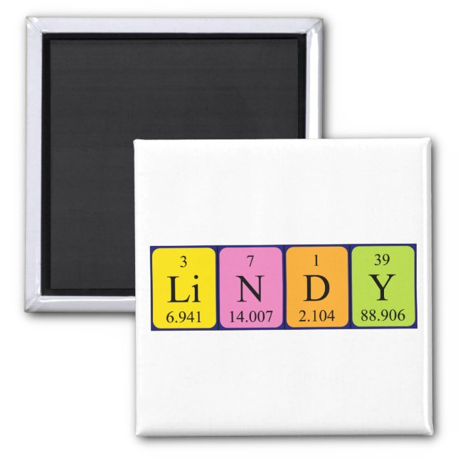 Lindy periodic table name magnet (Front)
