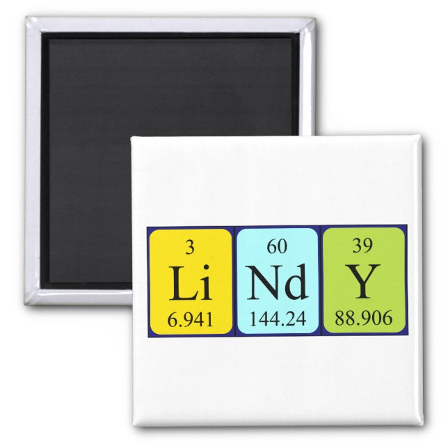 Lindy periodic table name magnet (Front)